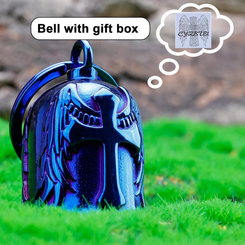 CYZBTBl Motorcycle for Bells - Motorcycle Angel Bell for Men Women,Bell Biker Accessory,Guard Riding Safety (Cross Black) - Image 4